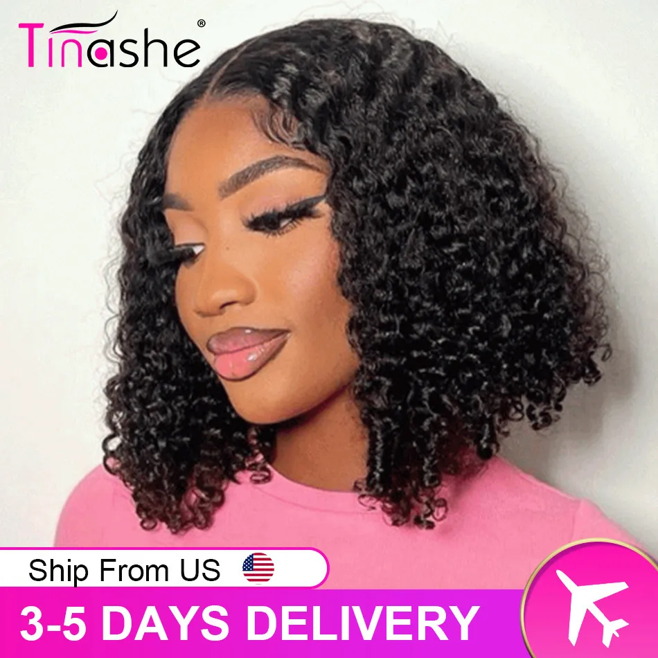 Synthetic Wigs Tinashe Glueless Curly Bob Wig Lace Front Human Hair Wigs For Women 4x4 HD Transparent Lace Closure Wig Perruque Cheveux Humain 230901