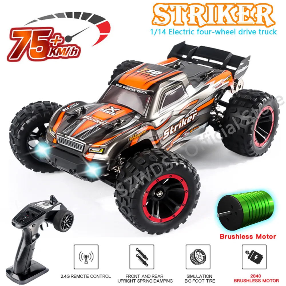 電気/RCカーHBX 2105A T10 1 14 75km/H RC CAR 4WDブラシレスリモートコントロール高速ドリフトモンスタートラック用モンスタートラックvs WLTOYS 144001 TOYS 230901