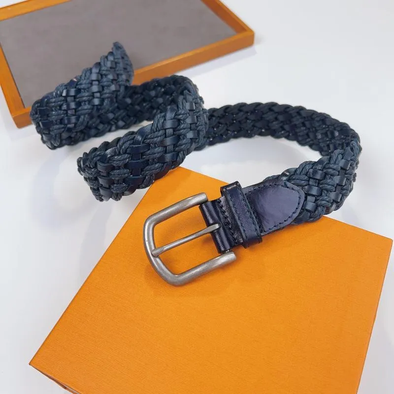 Mens leather cheap woven belts