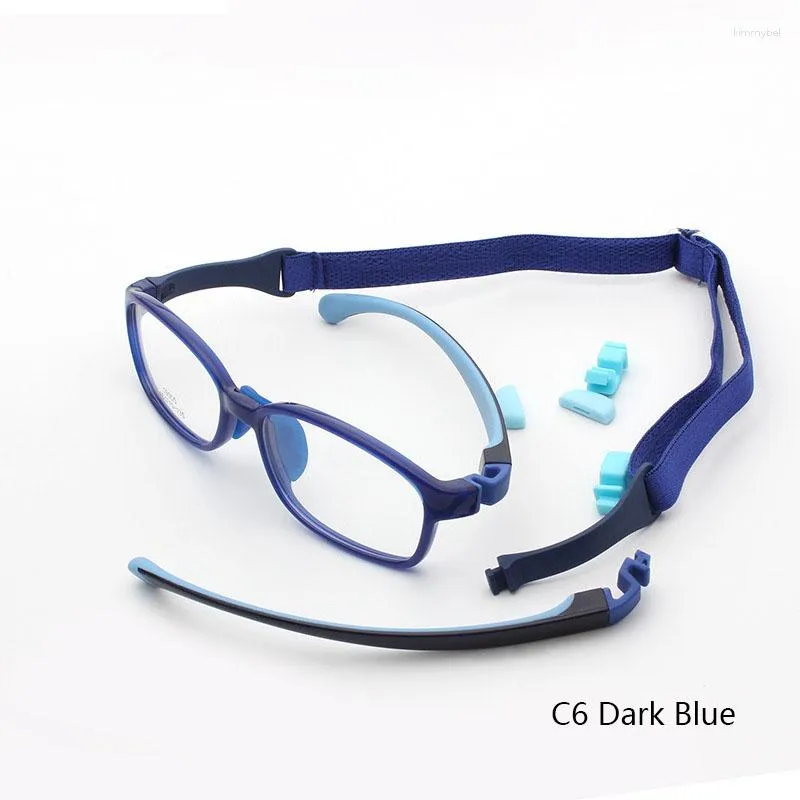 Solglasögon ramar barn Silikon mjuka optiska glasögon ram färgblock flexibelt tempel tpu pa18 material ögonglasögon för pojke flicka 2023