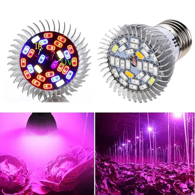 10W LED Grow Bulb Light E27 E14 GU10 LED Grow Light Spectrum Lamp 28LEDs SMD 5730 Plant Grow Light AC 85-265V