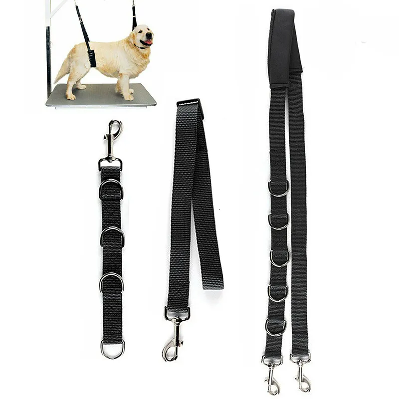 Coleiras para cães Trelas para animais de estimação ajustável para cães Grooming Belly Strap D-rings Faixa de banho Tamanho livre Cinto de tração para animais de estimação Coleira para cães Arnês para cães 3pcs 230901