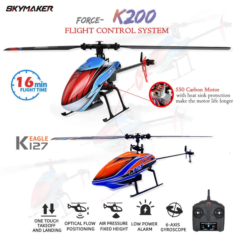 ElectricRc Uçak Wltoys RC Helikopterler K200 K127 24GHZ 4CH 6AIXS Gyroscope Sabit Yükseklik Tek Bıçak Pervanesi Çocuklar İçin Gyro Mini Oyuncaklar Hediye 230901