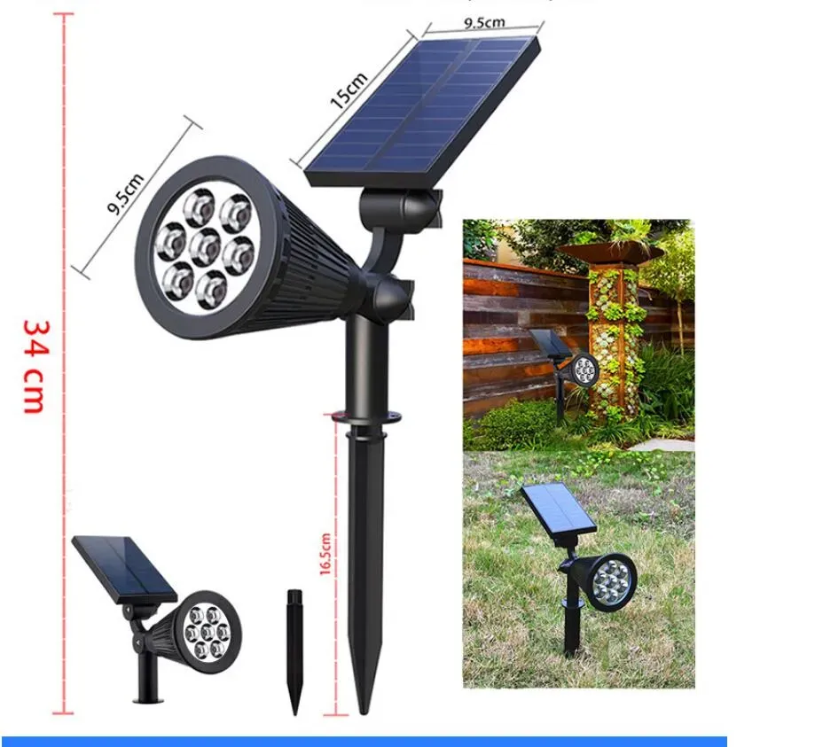 Solar Garden Lights 7LED Outdoor Waterproof lamp Control Garden Lighting Courtyard Landscape Lawn Light 1671937