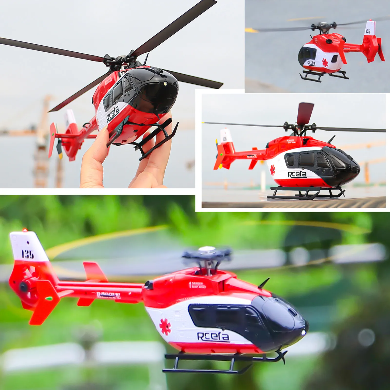 ElectricRc Uçak EC135 Ölçeklendirilmiş 100 Boyut 4 Kanal Gyro Stabilize RC Helikopteri Yetişkinler için Profesyonel Başlangıç ​​Uzaktan Kontrol Hobi Oyuncakları RTF 230901