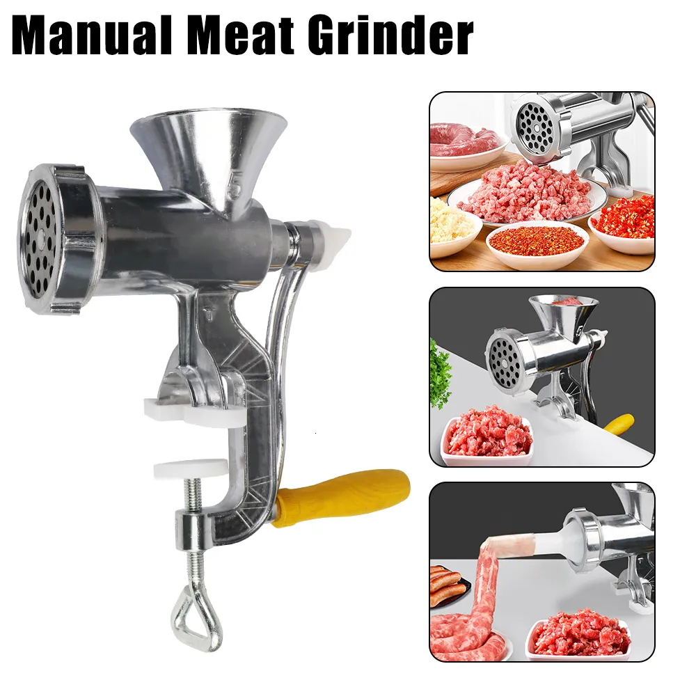 Manual Meat Grinders Kitchen Tool Household Grinder Sausage Stuffer Stainless Steel Handheld Food Processor Vegetable Chopper 230901