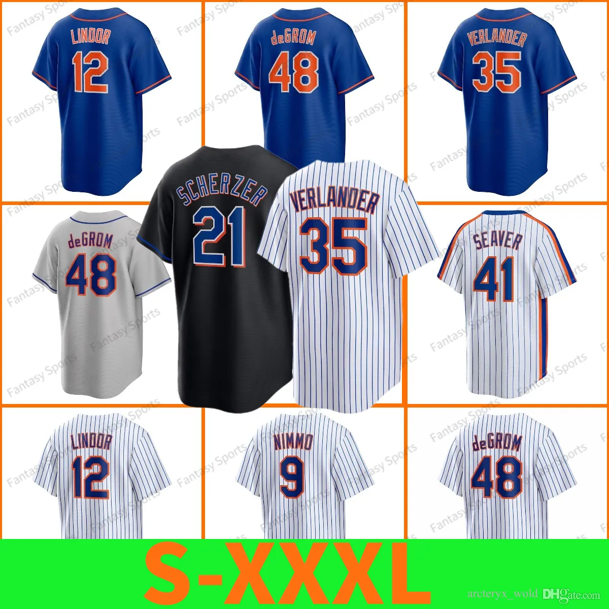 Francisco Lindor Jersey Baseball 20 Pete Alonso Max Scherzer Justin Verlander Mark Vientos Francisco Alvarez Jeff Brigham Kodai Senga 22 Brett Baty Men Women Kids