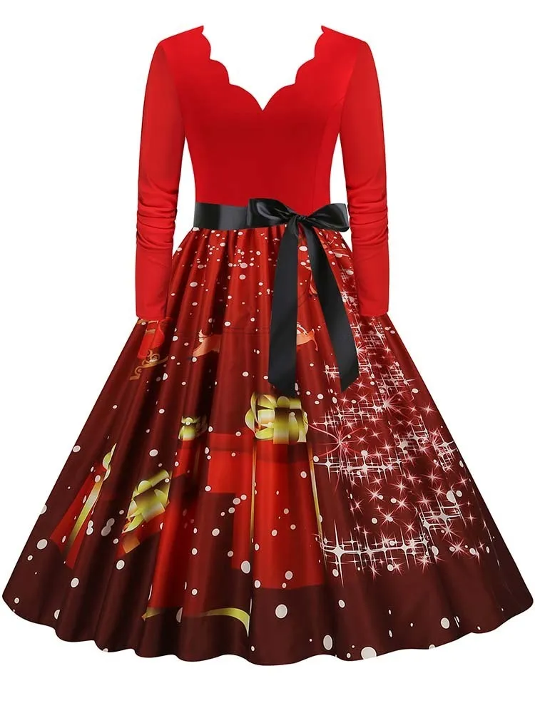 Tema traje mulheres vestido de natal inverno manga longa v pescoço abóbora impressão halloween traje festa vestidos casuais vintage s ~ 3xl roupas 230904