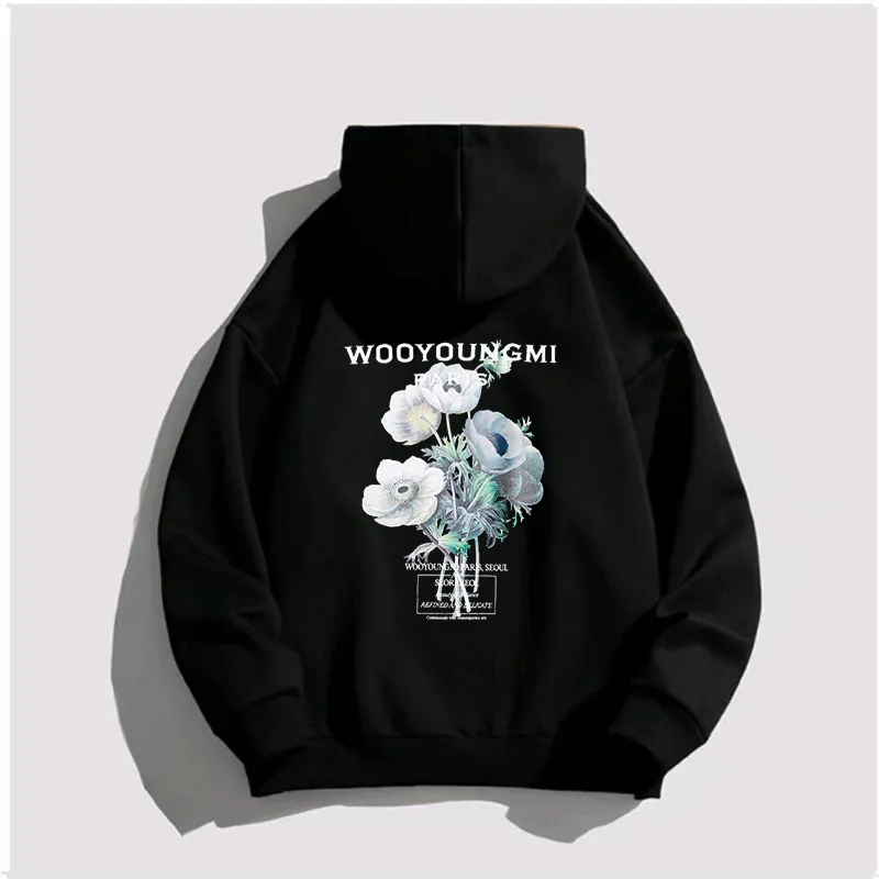 Men's Hoodies Sweatshirts WOOYOUNGMI Print Hoodie Fashion Designer Brand Autumn Winter Oversized Long Sleeve Pullover Hoodie Men Women Top y2k clothing 230904