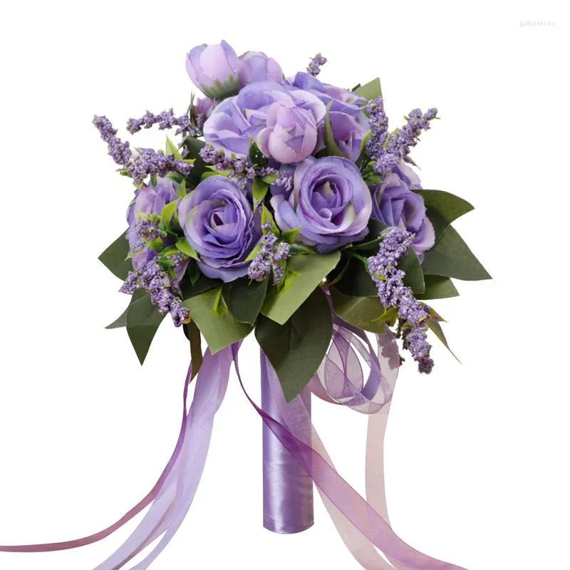 Decorative Flowers Bride Bouquets For Weddings Creative Western-Style White Rose Silk Holding Wedding Table Centerpieces