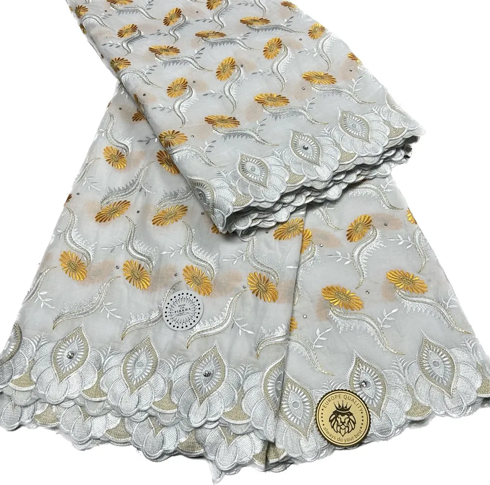 Szwajcarskie bawełniane odzież Afrykańskie kobiety dysk ślubne szycie szycie rzemiosło Tekstyle Bankiet Suknia 5 jardów 2023 Wysokiej jakości Nigerian Costumesyq-8233