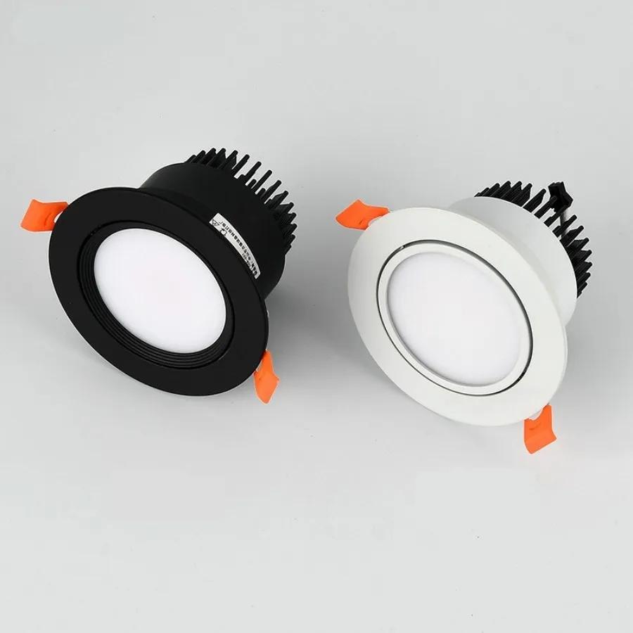 Faretto LED COB Lampada da soffitto AC85-265V 3W 5W 7W 9W 12W 15W Faretti da incasso in alluminio Pannello rotondo