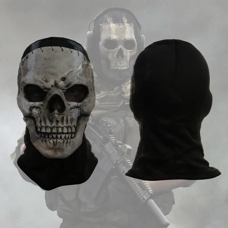 MWII Ghost Mask 2023 COD Cosplay Airsoft Tactical Ghost Actor