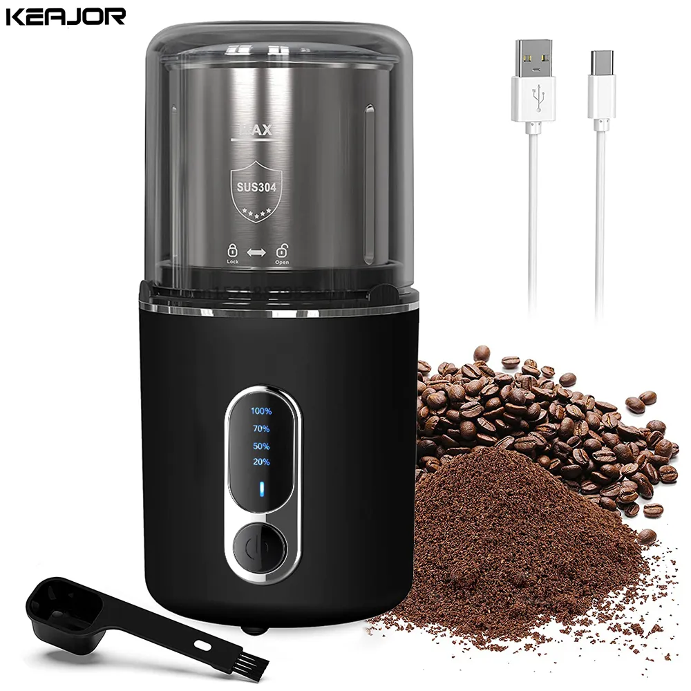 Manual Coffee Grinders Grinder Electric Espresso PM06 Bean Stainless Steel Automatic Cordless Portable Rechargeable Mill 230901