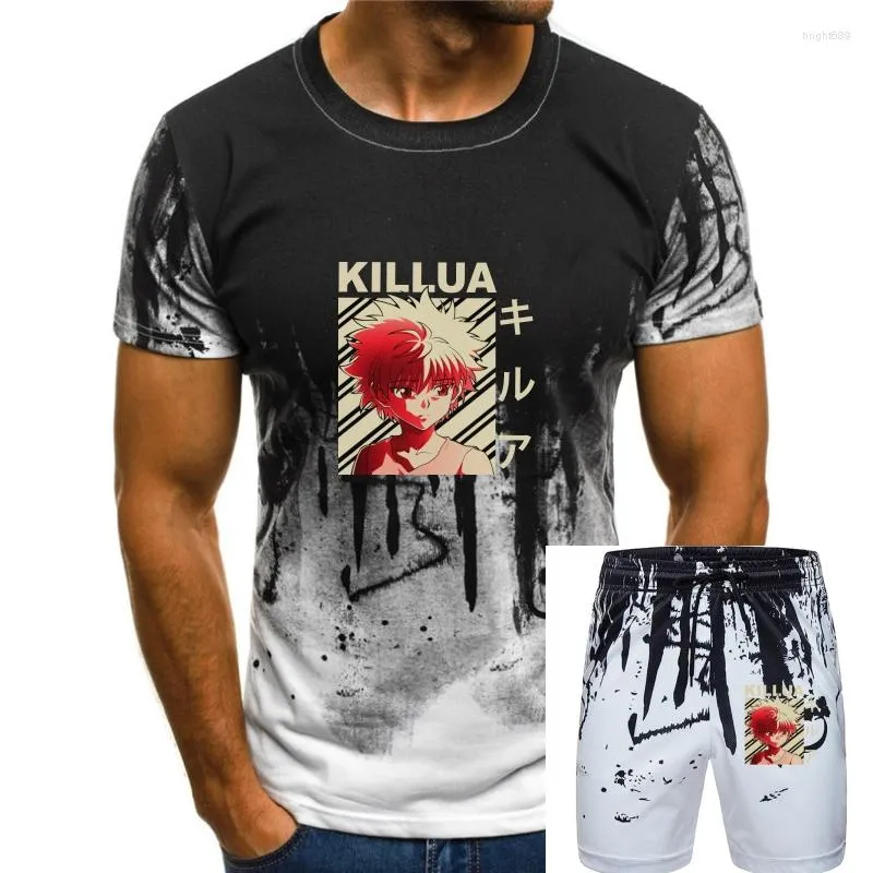 Fatos de treino masculino vintage x tshirt manga curta algodão t homem verão killua zoldyck camiseta anime manga japão caçadores hxh t camisa