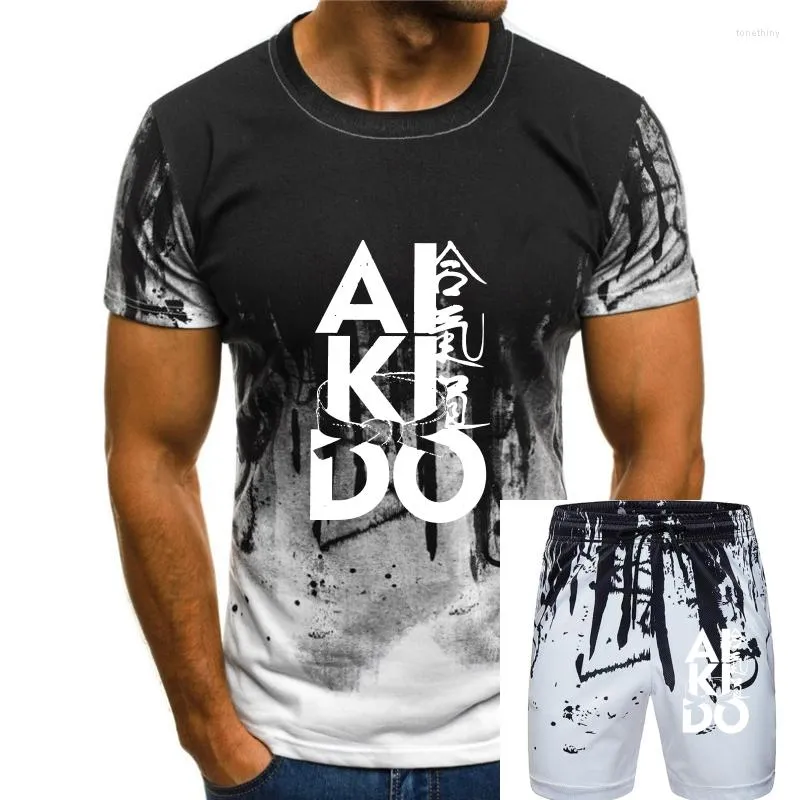 Erkeklerin eşofmanları Grunge Japonya Aikido Siyah Kuşak Derecelendirme Hediye Tee Üstler Erkekler Kısa Kollu Yaz Shodan T Shirts O yakalı Yumuşak Pamuk Tshirt