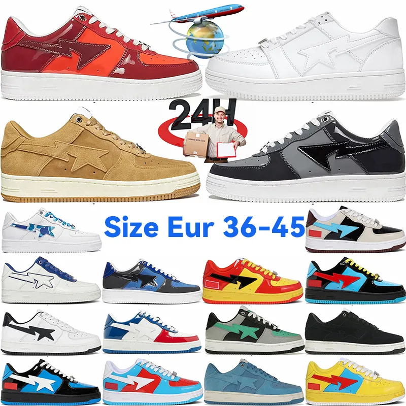 2024 Designer Buty Buty Platforma Sneakers SK8 STA Patent skórzany zielony czarny biały forma płytowa dla mężczyzn trenerzy Jogging X7Q9