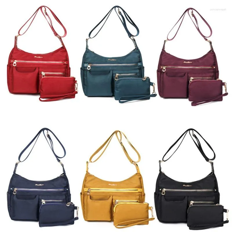 Evening Bags Women Messenger Bag Female Nylon Shoulder Ladies Handbags Fashion Solid Color Lady Crossbody Tote