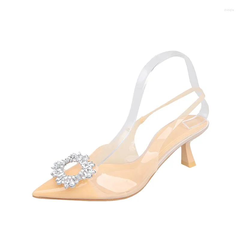 Sandales à talons Fashion Rhinestone Fime Femelles High Talèled Summer pointé Tous toutes chaussures Match Zapatos Mujer Ed Ed Andals Ed Ummer Hoes
