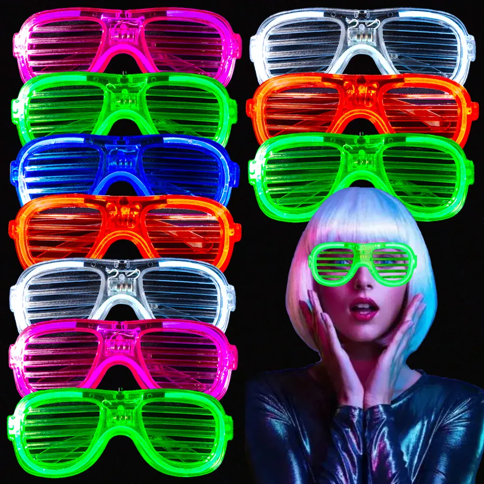 Autres fournitures de fête d'événement 51025 pcs allument des lunettes LED en vrac 5 couleurs brillent dans les faveurs de néon sombres pour les enfants adultes 230901