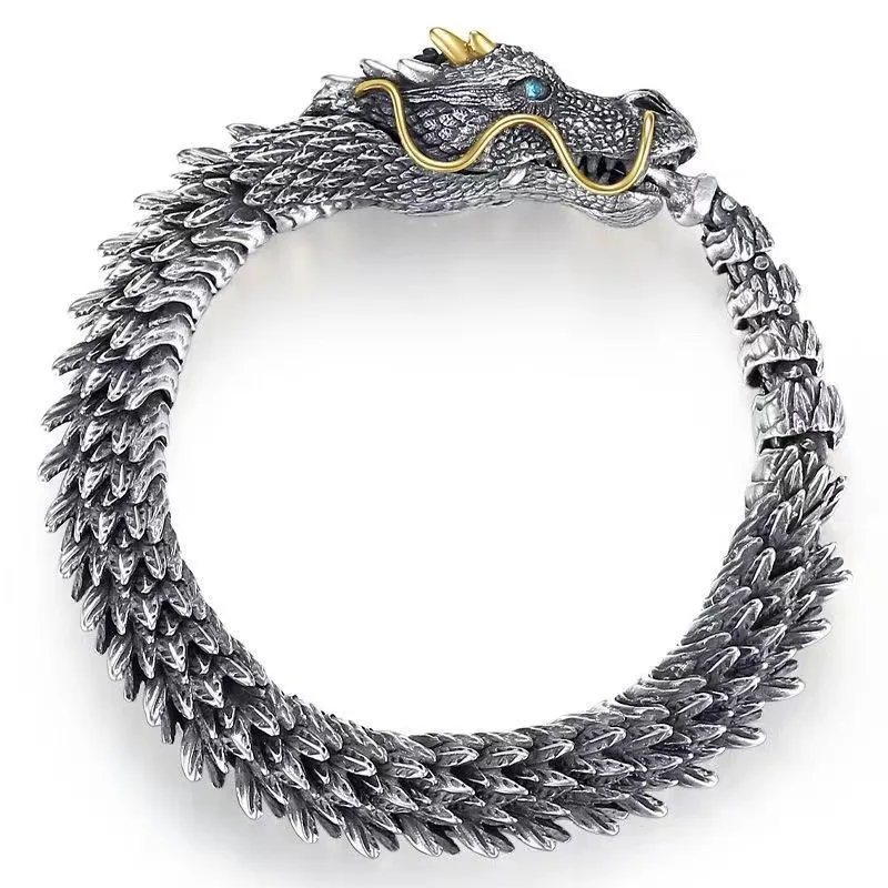 Zodiac Dragon Bone Dragon S925 Sterling Zilveren Armband Heren