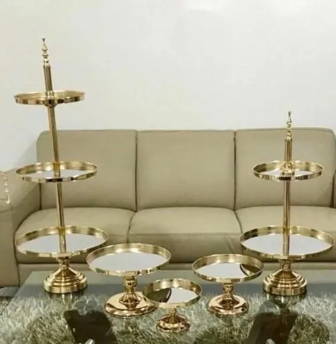 Gold Plated Mirror Cake Stand 8