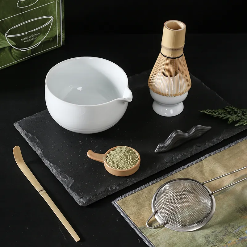 Japanese Matcha Tea Ceremony Tea Set With Ceramic Bowl, Egg