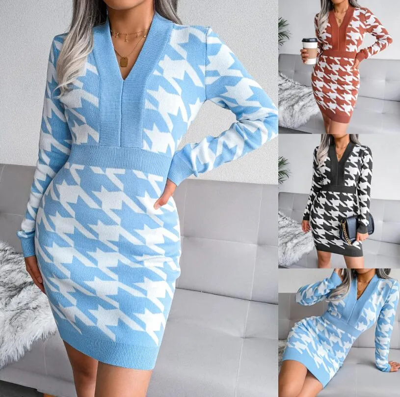 Robe en laine decontractee pour femmes robe serree d automne hiver sexy
