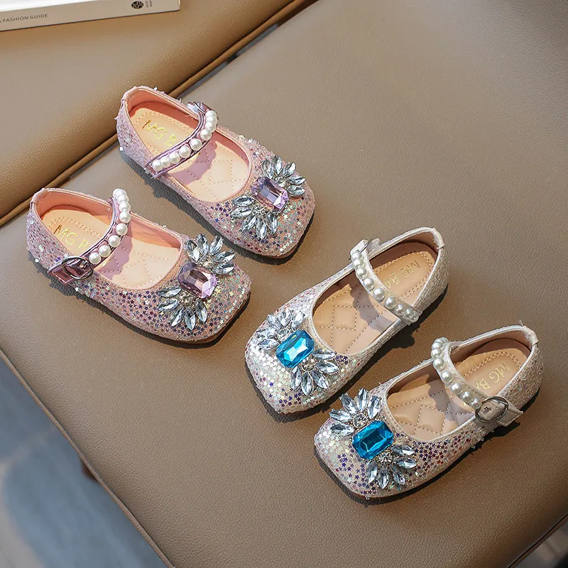 Kids Shoes Rhinestone Girls Princess Shoes Flats Soft Dance Children Baby Toddlers Single shoes Spring Autumn 21-35