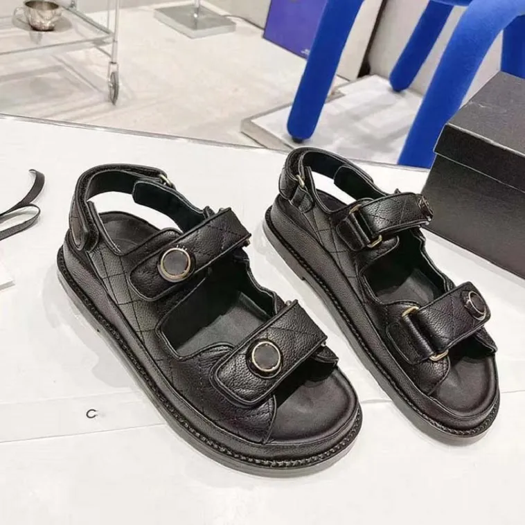 Sandales de luxe décontractées et polyvalentes à fond plat, chaussures de pêcheur surélevées à fond épais, chaussures de plage décontractées à fond plat