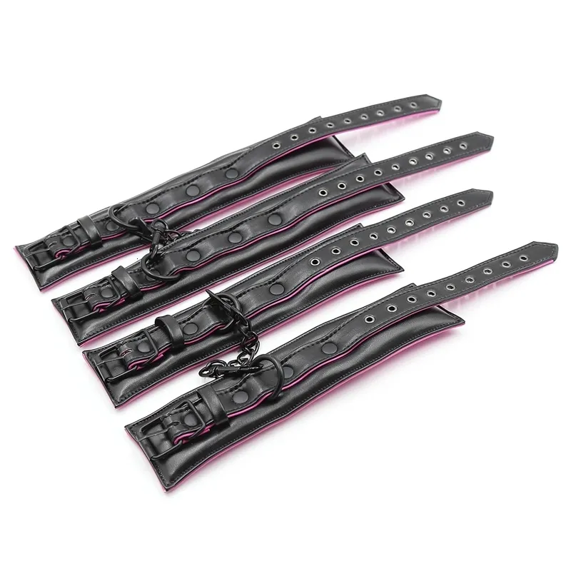 Bondage Sex Couple Leather Bdsm Set 3pcs Restraints Collars Ankle Cuff Handcuffs For Toys Women Adults 230901_voghion.com