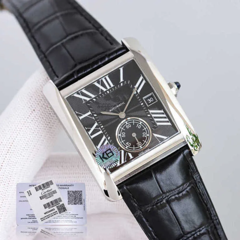 Designer-Diamantuhr Tank-Armbanduhren MC Herren Automatik Gold W5330001 JHET hochwertiges mechanisches Uhrwerk Datum Uhr Montre Cater Luxe mit Box perfektes Geschenk