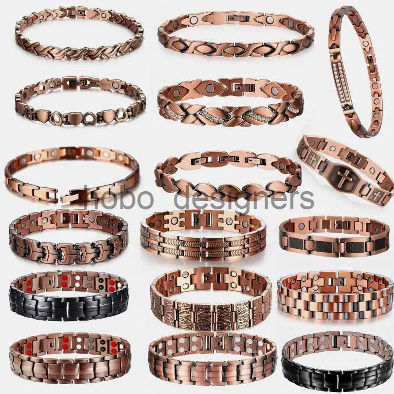 Pure Genuine Copper Link Bracelet Men's Unisex - Style 2