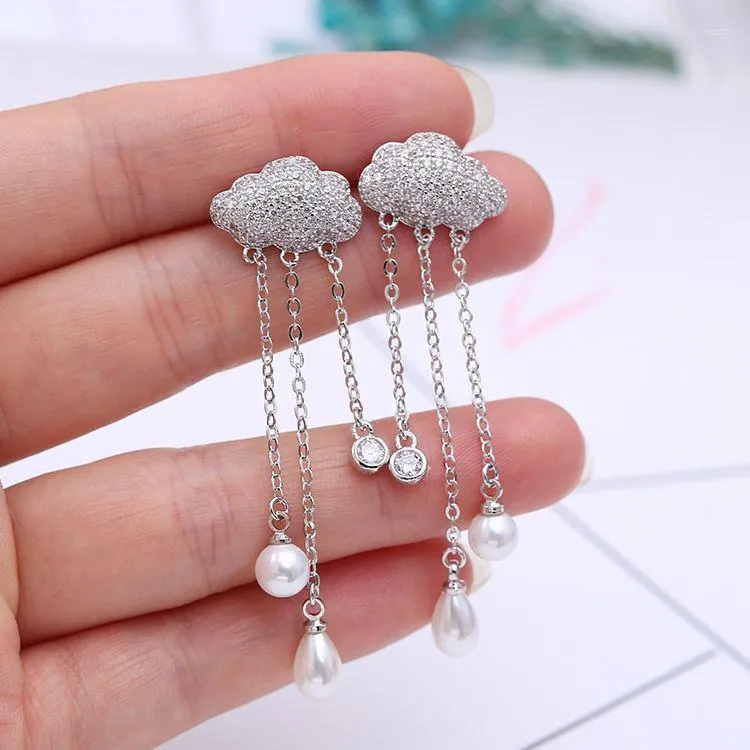 Dangle Earrings 2023 Micro-inlaid Zircon Weather Cloud Crystal FromSwarovskis Wholesale Women Fine Jewelry Woman