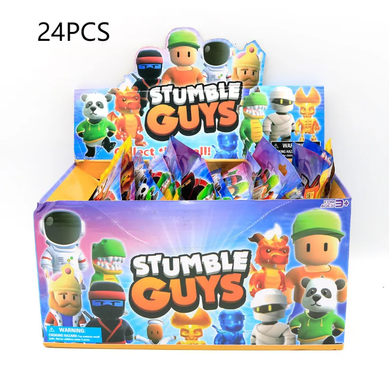 Blind box 24pcs/box Cartoon Game Stumble Fall Guys Action Figures Pvc Model  Statue Multiplayer Challenge Types Anime Collection Kids Gifts 230901