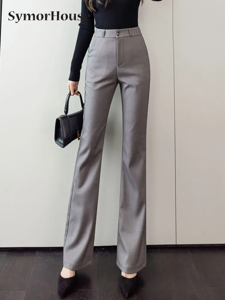 Женские брюки модные деловые брюки весна-лето с высокой талией элегантные черные винтажные прямые расклешенные женские осенние брюки 230901