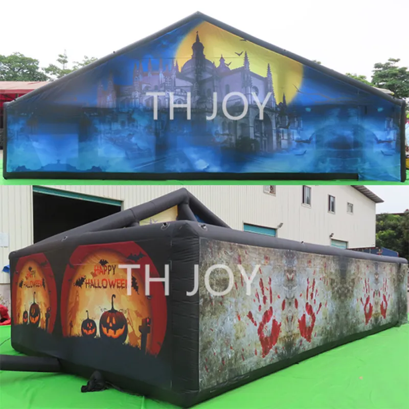 free air ship to door Outdoor Activities customized 10x5m inflatable obstacle house inflatable maze Haunted House for Halloween