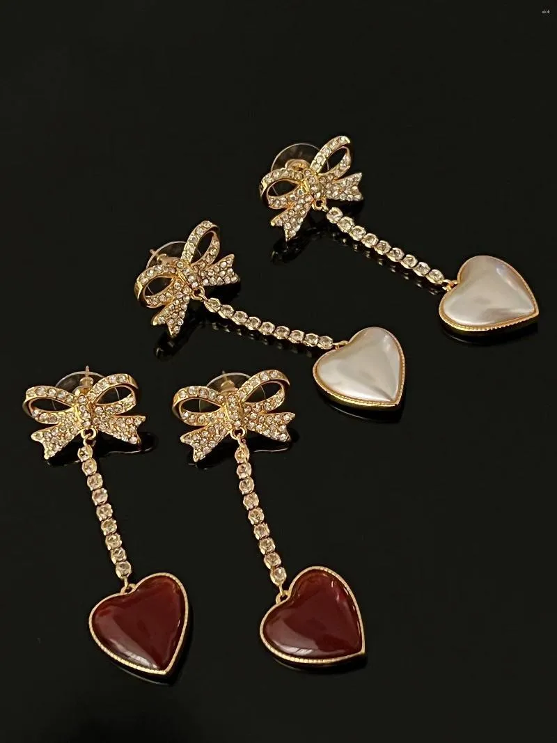 Dangle Earrings Fashion Retro Bow Rhinestone Set