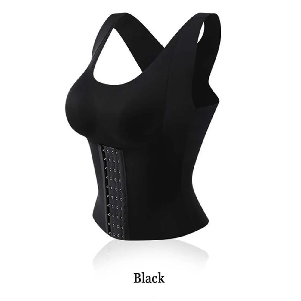 3 In 1 Squeem Waist Trainer Vest Bra For Women Buttoned Shapewear