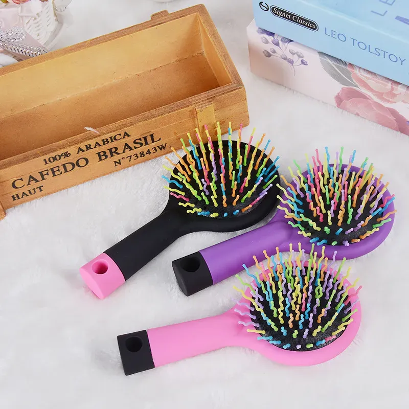 Heat Transfer Plastic Round Comb Brush Sundries Sublimation Blank Hair Brushes Exclusive Ultra-soft IntelliFlex Bristles