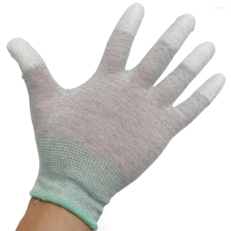 Guantes desechables de fibra de carbono, antiestáticos, para inmersión de dedos, antideslizantes, resistentes al desgaste, protección laboral, trabajo electrónico Industrial