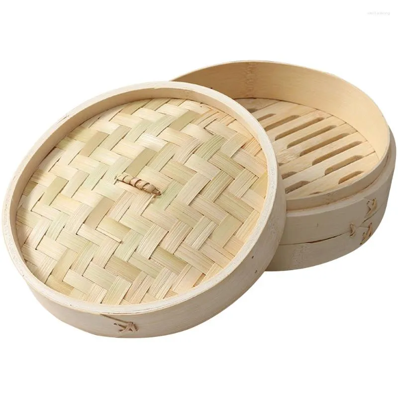 Double Boilers Bamboo Cooking Utensils Steamer Lid Basket Chinese Food Household Kitchen Multi-function Natural