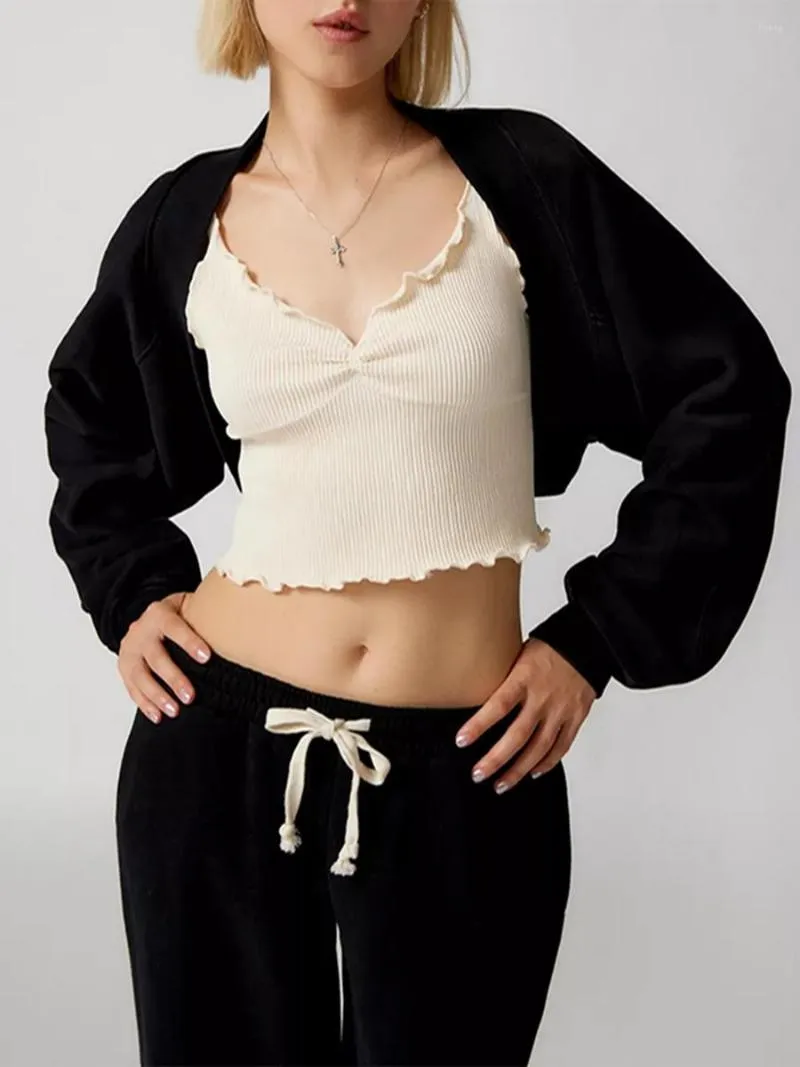 Unisex Athletic Grey Cropped Cardigan Sweatshirt With Open Front
