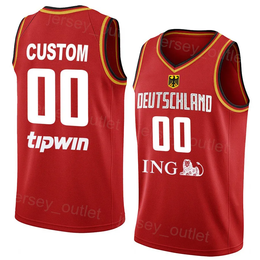 Germany World Cup 2023 Ncaa Basketball Uniforms Featuring Dennis Schroder Andreas Obst Johannes Thiemann Maodo Lo POWER FORWARD And Johannes Voigtmann 17 42 No. 32 4 5 10 7 National Team Print From Je...