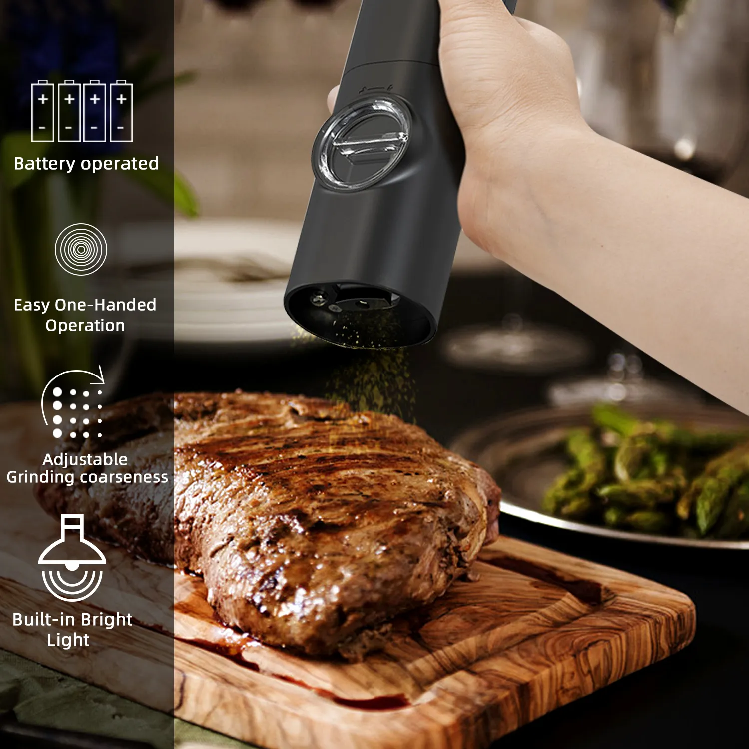 Macina Sale E Pepe Elettrico Automatico Macina Sale Con Luce LED  Granulometria Regolabile Prodotto Dai Produttori Partner 230901 Da 13,33 €