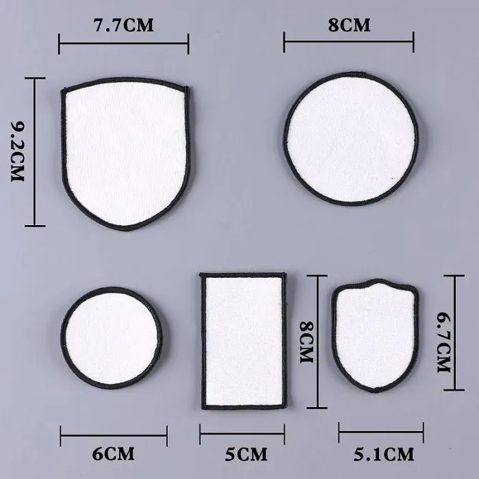 Sublimering patch blanks tygononon tomma lappar 3 former reparera termisk överföringsplatta för klädhattar uniformer ryggsäckar svart ram zz