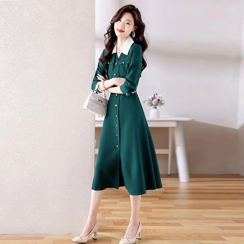 Korean long shop sleeve dress