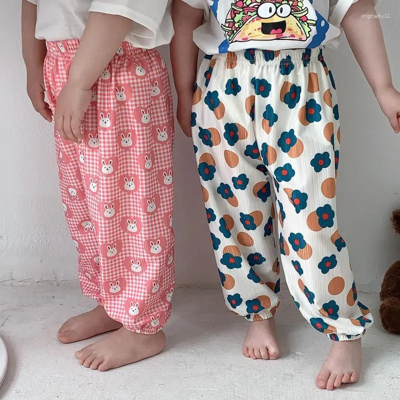 ズボンの子供用パンツ夏の薄いランタンベビープリントボーイズガールズアンチモスキートキッズファッションカジュアルジョガー
