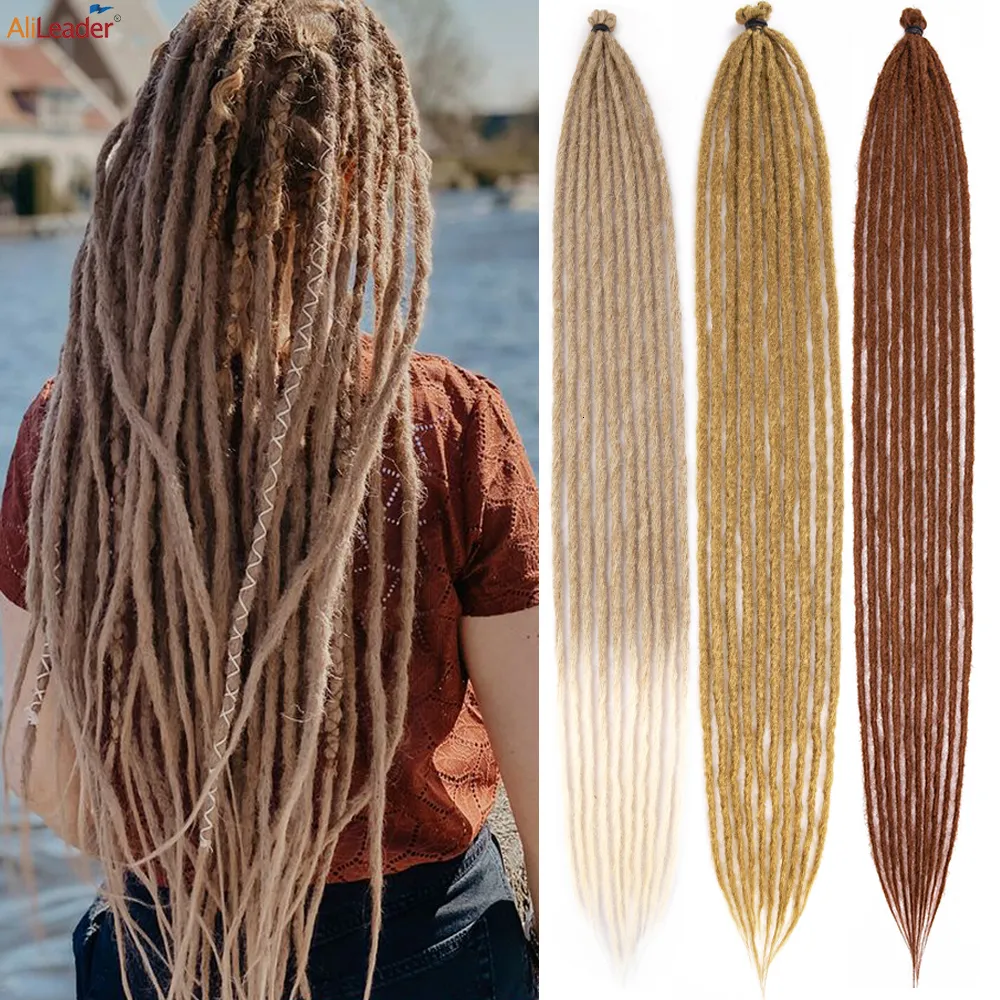 Human Hair Bulks Synthetic Hip-Hop Crochet Hair Braids Soft Blonde Braiding Hair Extensions Fashion Reggae Hair Pre-Looped Dreadlocks Braid 36" 230901