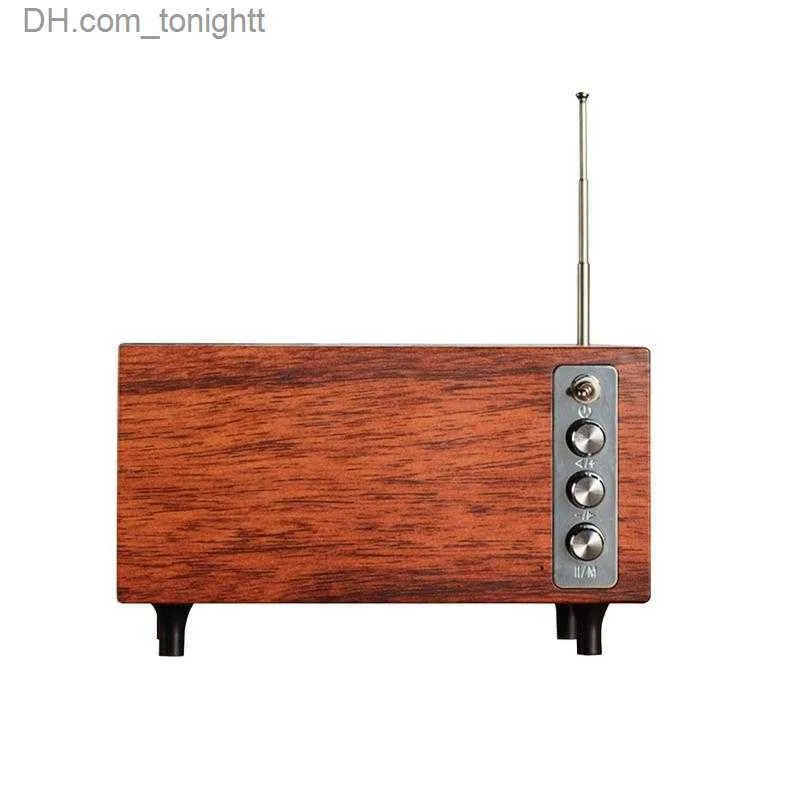 Portabla högtalare Retro högtalare BT Trådlös subwoofer utomhus bärbar stark basradio för köksskrivbord sovrum kontor party låda q230904